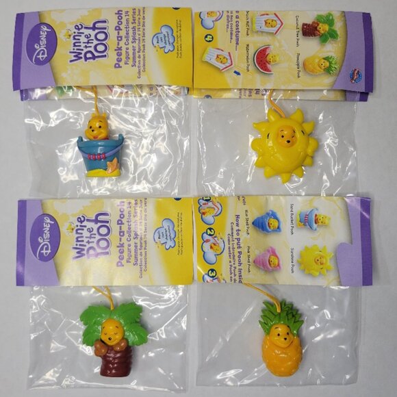 Winnie Pooh Peek-a-Pooh #14 Summer Splash Complete Series of 8 Keychain Danglers - Picture 3 of 13